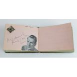 Autograph album compiled by the vendors father, signatures include Robert Morley, Walter Donahue,