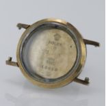Empty 9ct gold Rolex watch case number 10618. Hallmarked Edingburgh 1958 approx 32mm diameter,