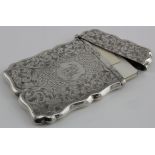 Engraved/decorated silver card case hallmarked WGK Birm. 1903. Weighs 2.25oz approx