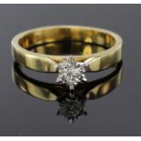 18ct Gold Ring set with Diamond approx 0.20ct weight size N weight 3.8g