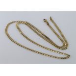 9ct flat curb necklace , approx 24 inches in length, weight 6g