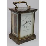 Matthew Norman brass five glass carriage clock, key present, height 11cm approx.