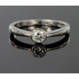 18ct white gold diamond solitaire ring, diamond weight calculated as approx. 0.33ct, finger size