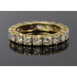18ct diamond set full eternity ring, total diamond weight approx. 1.8ct. Finger size K, weight 2.9g