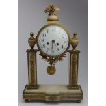 French marble ornately gilt decorated ormolu mantle clock, circa late 19th Century, height 40cm,