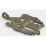 Crusaders circa 1200 AD open work pendant shaped as an angel, 35mm