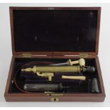 Stomach Pump. A brass stomach pump with fittings, circa 19th Century, contained in original fitted