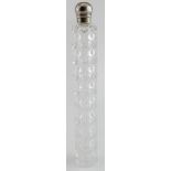 Large Sampson Mordan silver topped cut glass perfume bottle, hallmarked 'S.M, London 1888', length