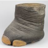 Victorian Elephants foot (possibly used as a waste paper bin), height 24.5cm, length 35cm approx.