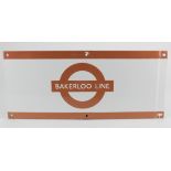 Enamel London Underground sign 'Bakerloo Line', 23cm x 53.5cm approx.