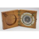 WWI compass by J. Wardale & Co., contained in a square mahogany case, dated 1918 & no. 5418