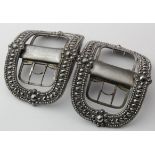 Buckles. Pair of decorated steel Georgian shoe buckles. Lovely design