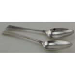 Pair of silver Old English pattern tablespoons hallmarked GS WF (Geo. Smith & W. Fearn) London 1794.