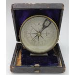 Brass sighting compass by Baker, 244, High Holborn, diameter 67mm approx.