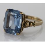 9ct Gold Topaz Ring size O weight 5.8g