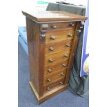 Mahogany seven drawer cabinet, height 108cm, width 52cm, depth 36cm. Good for coin collecting