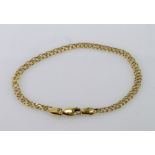 18ct yellow gold curb link bracelet, weight 3.1g