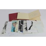 Autographs. Original collection in two small red albums and loose on slips of paper and photos.