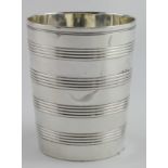 Georgian silver beaker hallmarked London, 1802. (Maker rubbed). Weighs 5.25oz.