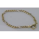 14ct Gold fancy curb Bracelet weight 9.0g