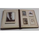 Carte de Visite album, containing numerous cards, including some Military & animal interest