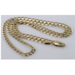 9ct Gold Curb Necklace 24 inches weight 17.5g