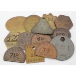 Railway interest. A collection of thirteen tokens, including G.W.R 65 Pay cheque ; B.R (W) 218 Pay