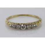 18ct Gold five stone Diamond Ring size K weight 2.1g