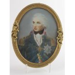 Portrait Miniature. Oil on Ivory, depicting a Naval gentleman, circa 19th Century, signed to right