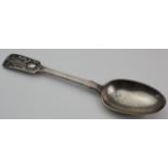 Silver Jersey Military prize spoon, hallmarked 'C.T.M, London 1936 (Charles T Maine), length 22.