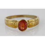 9ct Gold Ring with Mexican Fire Opal size O weight 2.4g
