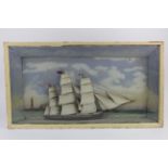 Wooden model of a three masted sailing ship 'Jane Bray', circa early to mid 20th Century,