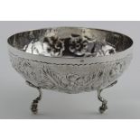 Continental silver (830 grade) sugar bowl on three feet. Weighs 2.5oz approx.
