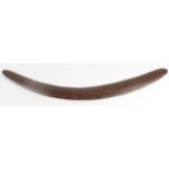 Aboriginal hunting boomerang, circa late 19th Century to early 20th Century, with incised paw