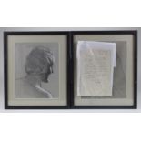 Kenneth John Petts (1907-92). Two original sketches, depicting a male & female portrait, each signed
