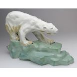 Wade polar bear, modelled by Faust Lang, circa 1939, signed to base 'Wade 1939 Polar Bear', hairline