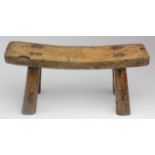 Wooden headrest (possibly African), height 12cm, length 28cm approx.