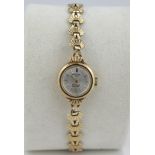 Ladies 9ct cased Rotary wristwatch on a 9ct bracelet, total weight 11.6g, watch working when