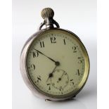 Gents Silver open face pocket watch. Import marks for London 1919. The white dial with arabic