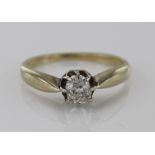 14ct Gold Solitaire Diamond Ring approx 0.40ct weight size I weight 2.4g