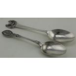 Two silver military spoons, Kings Liverpool and a Light Infantry regiment. Weight 1.5 oz approx.
