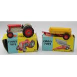 Corgi Toys nos. 50 & 51, Massey-Ferguson 65 Tractor & 30 CWT Trailor, both contained in original