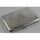 Silver cigarette case hallmarked Birm. 1925. Weighs 2.25oz approx