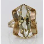 9ct Gold Citrine Ring size L weight 5.1g