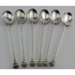 Six silver coffee spoons, hallmarked S.Ld Birmingham 1924, weighs 1.75 ozs approx