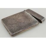 Silver floriate design card case hallmarked Birm. 1902. Weighs 2 oz approx.