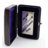 Victorian silver and enamel vesta case of rectangular form, hallmarked London 1888 by S. Mordan. The