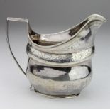 Silver milk jug, hallmarked Newcastle by Thomas Watson, no date letter but circa 1800 - 1820, approx
