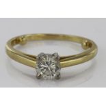 18ct Gold Solitaire Diamond Ring approx 0.50ct weight size L weight 3.1g