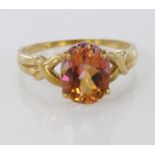 9ct Gold Mystic Topaz Ring size O weight 2.6g